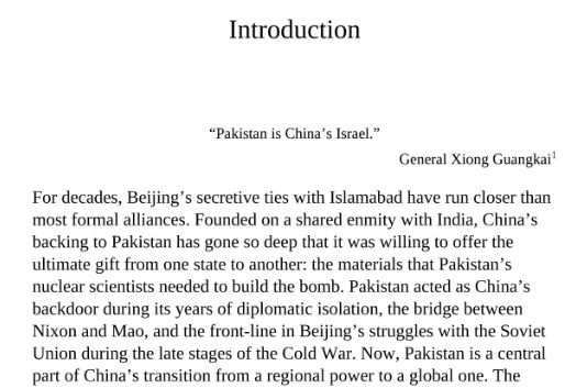 Pakistan is China's Israel