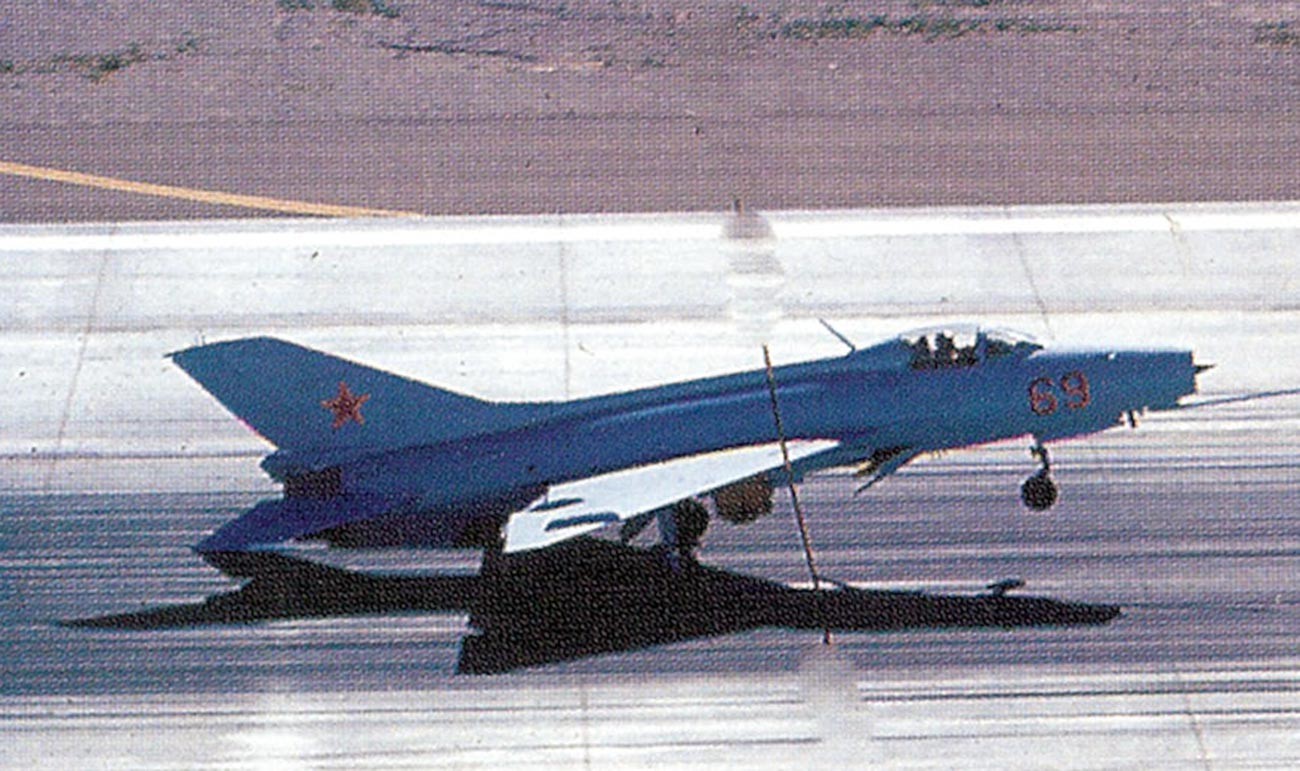 The aircraft designated as J-7B Red 69 belonged to the 4477th Test and Evaluation Squadron.