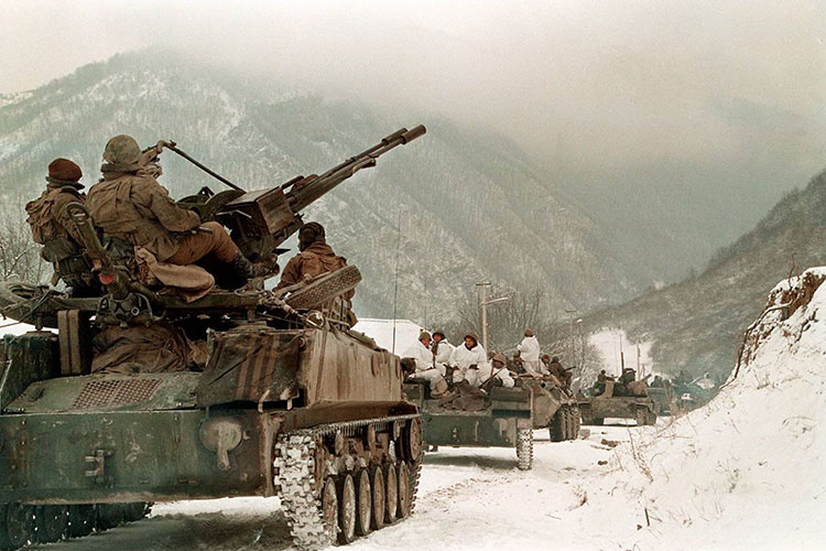 Russian Convoy heading towards Grozny. Chechen War