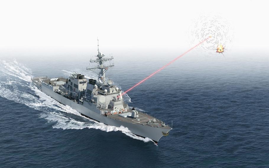 USS Preble fires HELIOS laser in stunning new US Navy photo