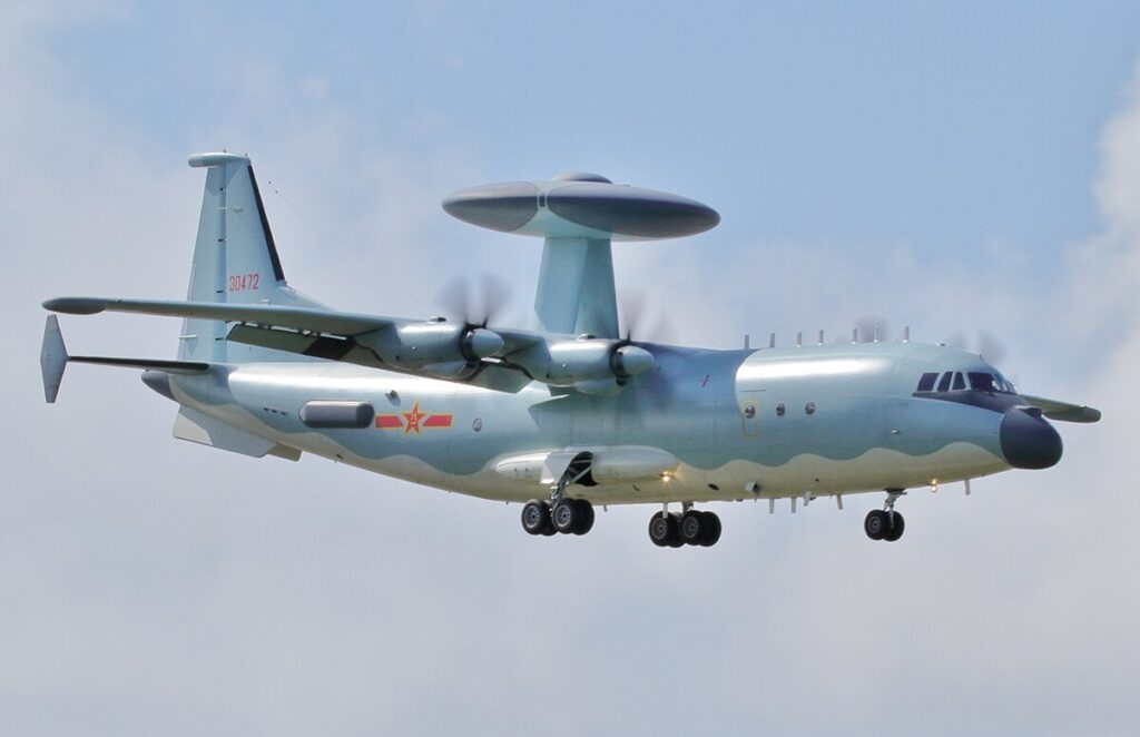 The Shaanxi KJ-500 is a third-generation airborne early warning and control (AEW&C) aircraft used by the Chinese People's Liberation Army Air Force (PLAAF).
