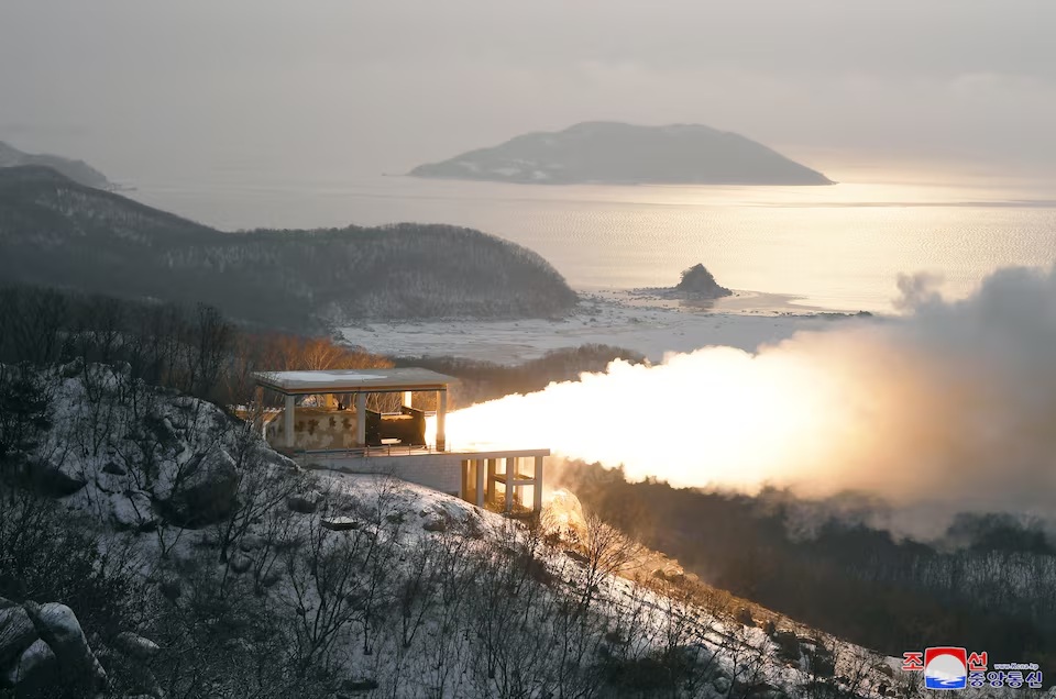 North Korea’s Solid-Fuel ICBM Engine's Final Test - Image by Reuters