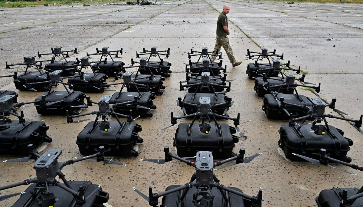 Drones close to the frontline near Avdiivka, Donetsk region